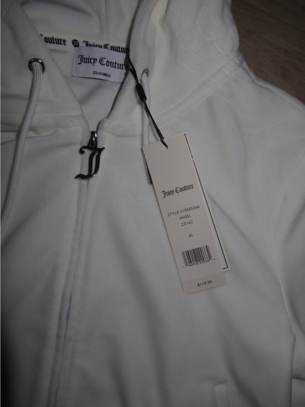 Juicy Couture white rhinestone velour tracksuit set - Picture 6 of 10